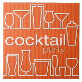 Orange Cocktail Party Fliese (Vorderseite)