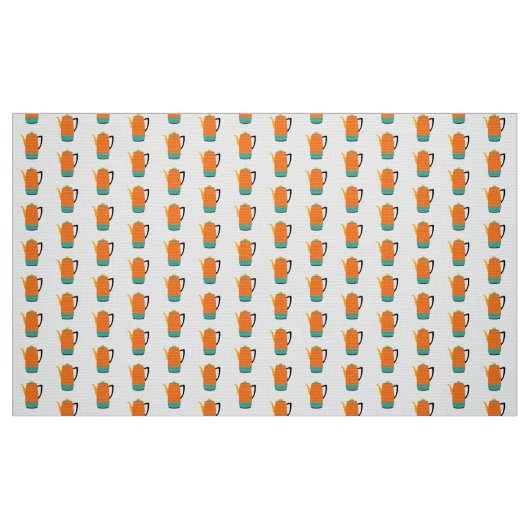 Orange Coffe Percolator Stoff (Fat Quarter (45,7 x 55,9 cm))