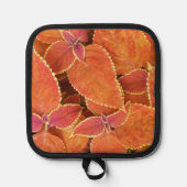 Orange Coleus Blätter Floral Topflappen (Vorderseite)