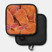 Orange Coleus Blätter Floral Topflappen (Vorderseite/Rückseite)