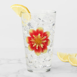 Orange Collarette Dahlia Bloom Floral Glas