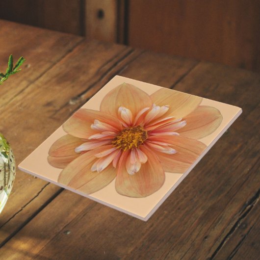 Orange Collarette Dahlia Floral Fliese