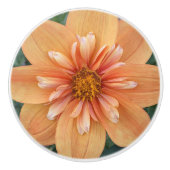 Orange Collarette Dahlia Floral Keramikknauf (Vorderseite)
