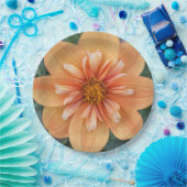 Orange Collarette Dahlia Floral Pappteller (Party)