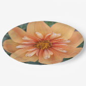 Orange Collarette Dahlia Floral Pappteller (Schrägansicht)