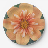 Orange Collarette Dahlia Floral Pappteller (Vorderseite)