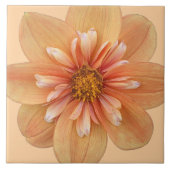Orange Collarette Dahlie Blumen Fliese (Vorderseite)