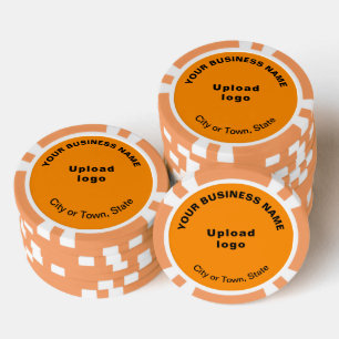 Orange Color Business Brand auf Poker Chips