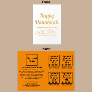 Orange Color Business Brand on Hanukkah Foil Card Folienkarte