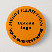 Orange Color Christmas Business Round Button (Vorderseite)