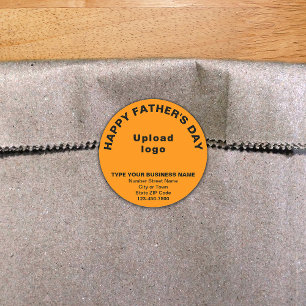 Orange Color Father's Day Business Round Sticker