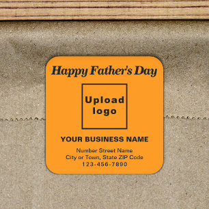 Orange Color Father's Day Business Square Sticker