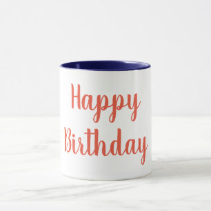 Orange Color Happy BIrthday Tasse