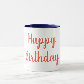 Orange Color Happy BIrthday Tasse