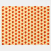 Orange Color Rose Blume Nahtloses Muster auf Fleecedecke (Vorderseite (Horizontal))