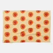 Orange Color Rose Blume Nahtloses Muster auf Geschirrtuch (Horizontal)