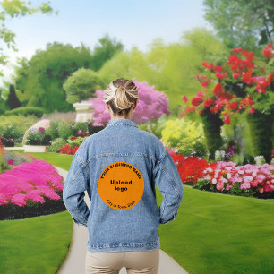 Orange Color Round Business Brand on Women's Jeansjacke