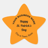 Orange Color Saint Patrick Business Star Sticker (Vorderseite)