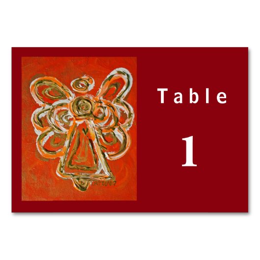 Orange Color Series Engel Custom Table Cards Tischnummer (Rückseite)