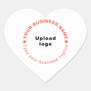 Orange Color Text Business Tagline Herz-Aufkleber