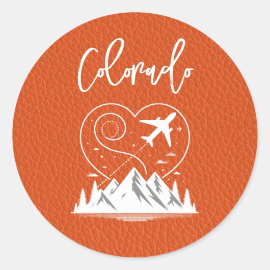 Orange Colorado Passport Runder Aufkleber (Vorderseite)