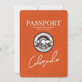 Orange Colorado Passport Save the Date (Vorderseite)