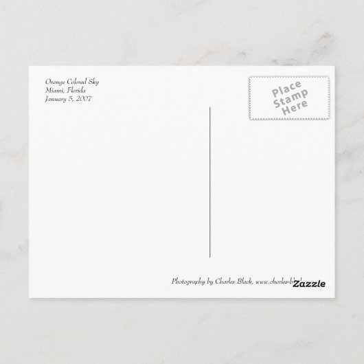 Orange Colored Sky Postkarte (Rückseite)