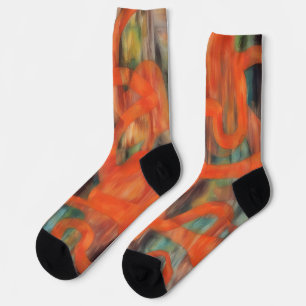 Orange Colorful Crazy Socken