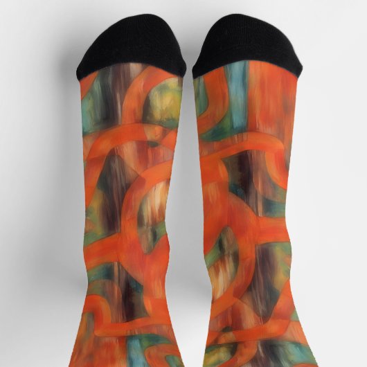 Orange Colorful Crazy Socken (Oben)