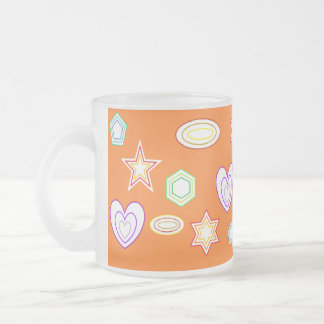 Orange colour Shapes mug Mattglastasse