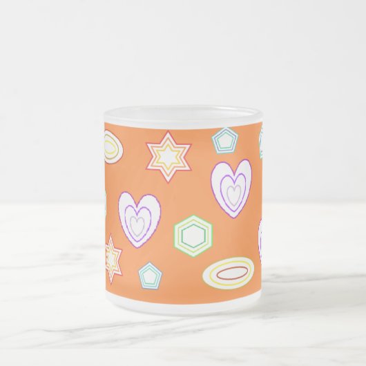 Orange colour Shapes mug Mattglastasse (Mittel)