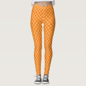 Orange Combination Checkerboard von Shirley Taylor Leggings (Vorderseite)