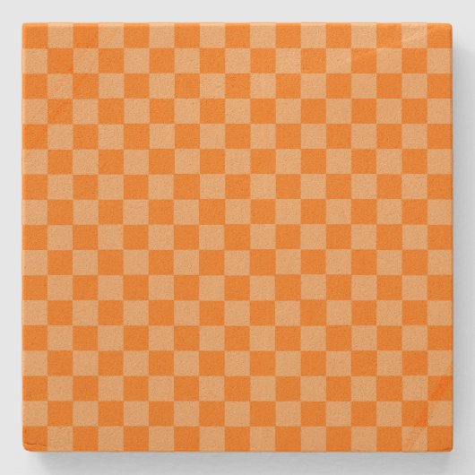 Orange Combination Checkerboard von Shirley Taylor Steinuntersetzer (Vorderseite)