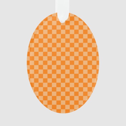 Orange Combination Checkerboard von ShirleyTaylor Ornament (Vorderseite)