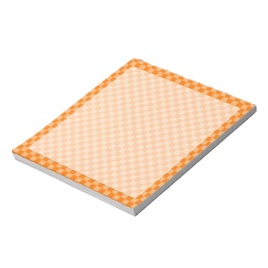 Orange Combination Classic Checkerboard Notizblock (Rotiert)