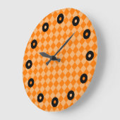Orange Combination Diamond Pattern von STaylor Große Wanduhr (Winkel)