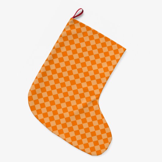 Orange Combination Diamond Pattern von STaylor Großer Weihnachtsstrumpf (Vorderansicht (hängend))