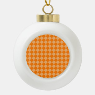 Orange Combination Diamond Pattern von STaylor Keramik Kugel-Ornament