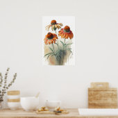 Orange Conefwers Art Print Poster (Küche)