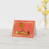 Orange Construction Christmas Card Karte (Gelbe Blume)