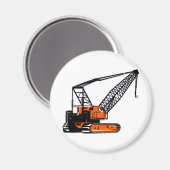 Orange Construction Crane Magnet (Vorderseite/Rückseite)