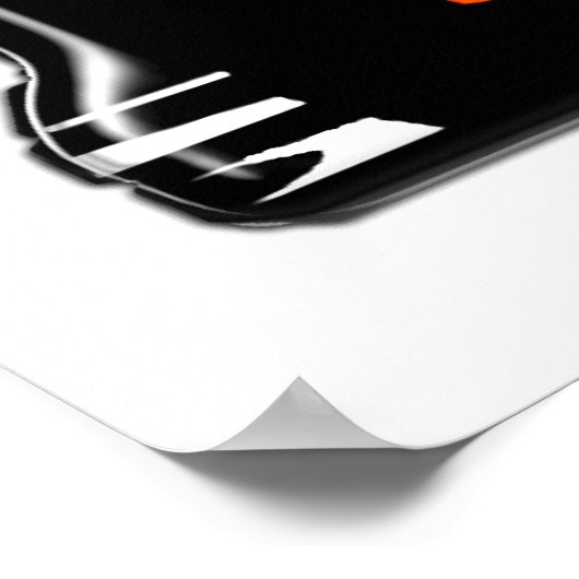 Orange Construction Crane Poster (Ecke)