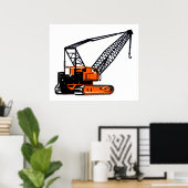 Orange Construction Crane Poster (Heimbüro)