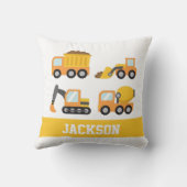 Orange Construction Vehicles Boys Room Decke Kissen (Rückseite)