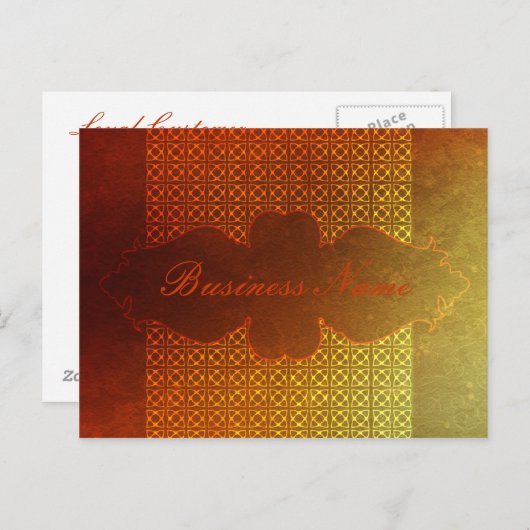 Orange Contemporary Celtic Pattern Postkarte (Vorne/Hinten)