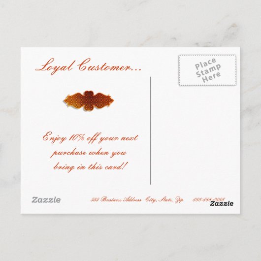 Orange Contemporary Celtic Pattern Postkarte (Rückseite)