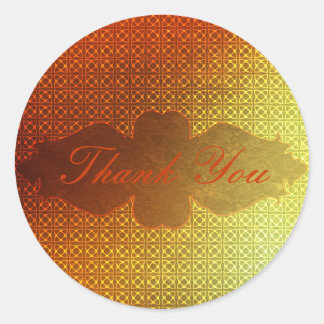 Orange Contemporary Celtic Pattern Runder Aufkleber