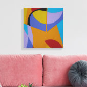 Orange Contemporary Decor Canvas Print Leinwanddruck (Insitu (Wohnzimmer))