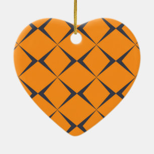 Orange, cool, schlicht, trendig, Zickzack Formen Keramik Ornament