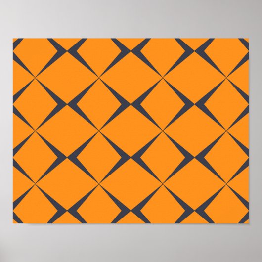 Orange, cool, schlicht, trendig, Zickzack Formen Poster (Vorne)